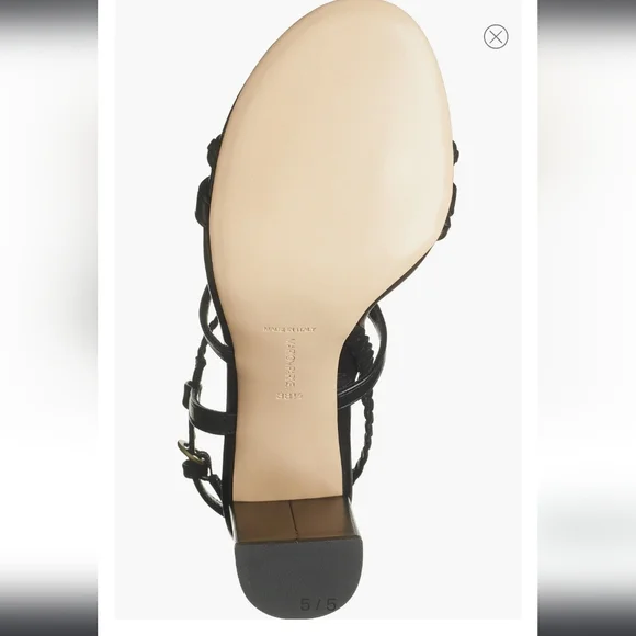 Marion Parker Black Braided Heeled Sandal NWT